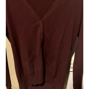 Monoprix Autre Ton Maroon Button Front Sweater Cardigan – Size 2